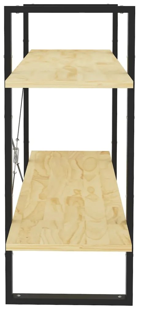 Estante com 2 prateleiras 100x30x70 cm pinho maciço castanho