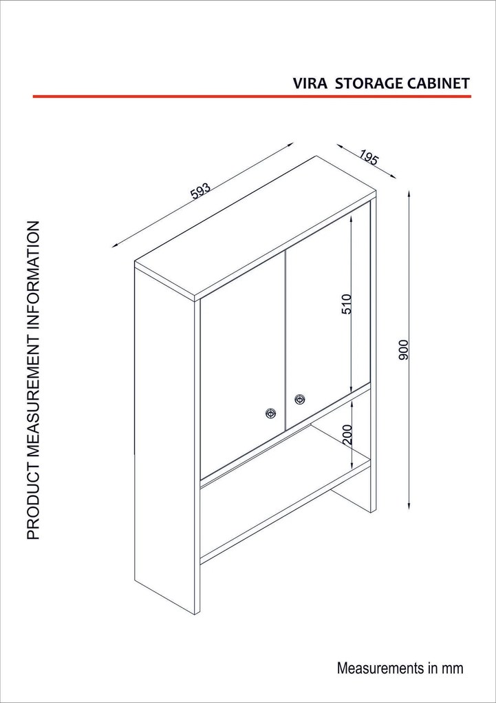 Armário de Casa de Banho Vira – Branco – 59,3x90x19,5 cm | Tribo Home