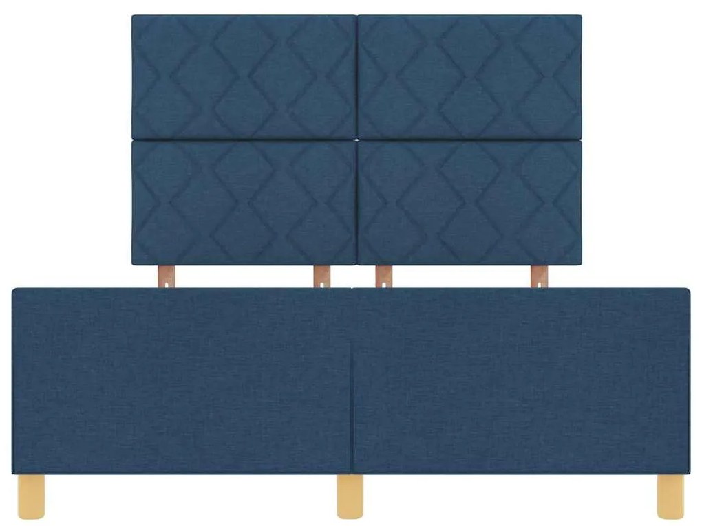 Estrutura de Cama vidaXL Azul 140x190 cm Tecido