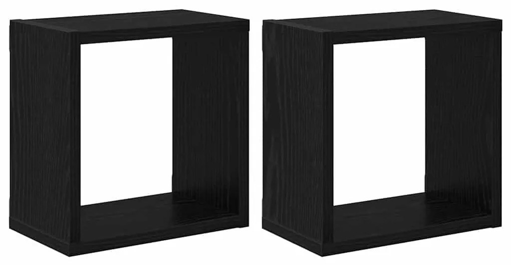 Prateleiras de Parede Carvalho Preto MDF 26 x 15 x 26 cm