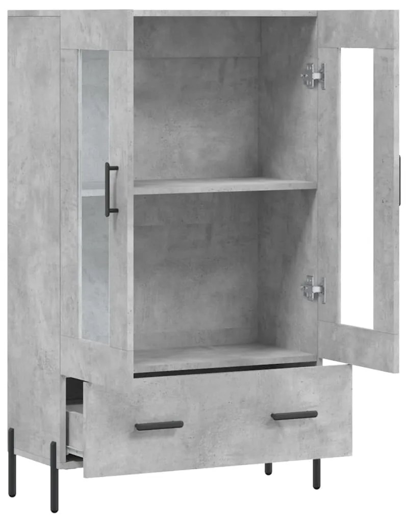 Aparador alto 69,5x31x115 cm derivados de madeira cinza-cimento