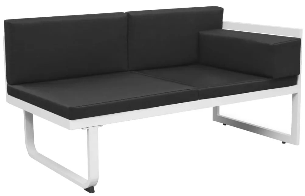 4 pcs conjunto lounge p/ jardim com almofadas alumínio preto