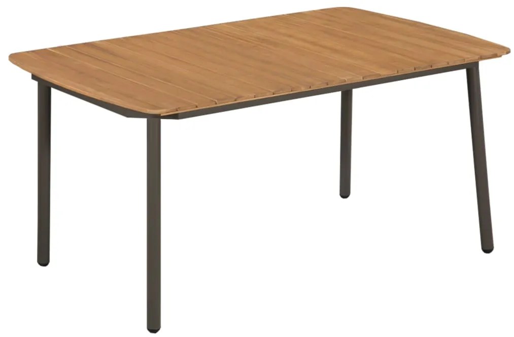 Mesa de jardim 150x90x72 cm madeira de acácia maciça e aço