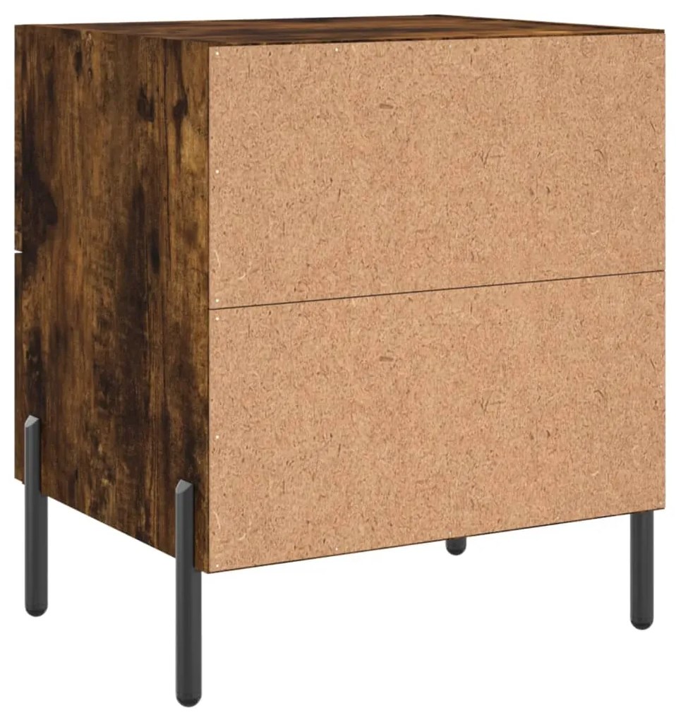 Mesa de cabeceira 2 pcs derivados de madeira carvalho fumado