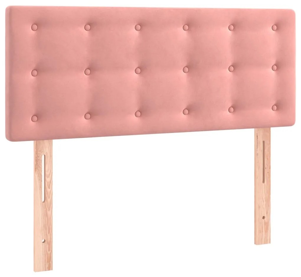 Cama boxspring com colchão 120x200 cm veludo rosa
