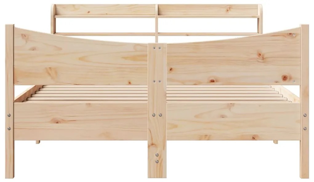 Estrutura de cama com cabeceira 140x200 cm pinho maciço