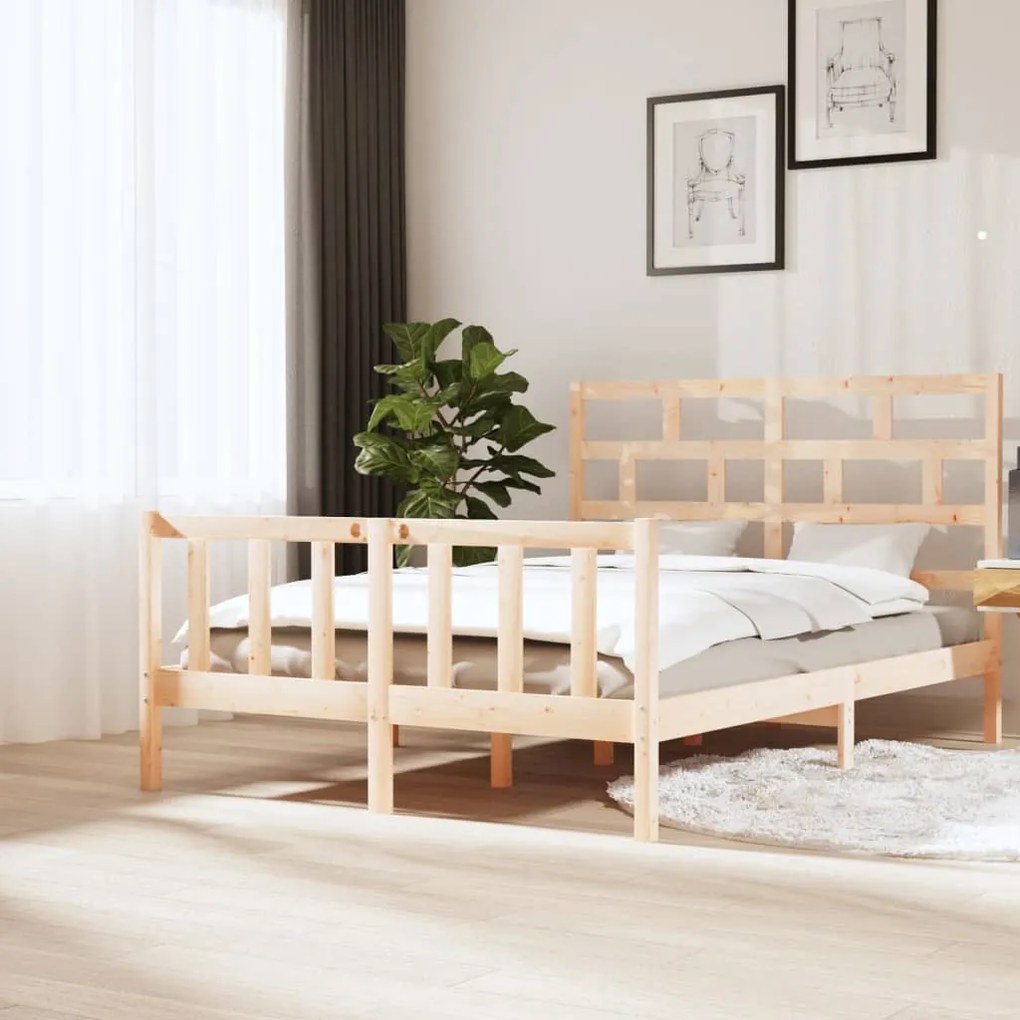 vidaXL Estrutura de cama 160x200 cm madeira de pinho maciça