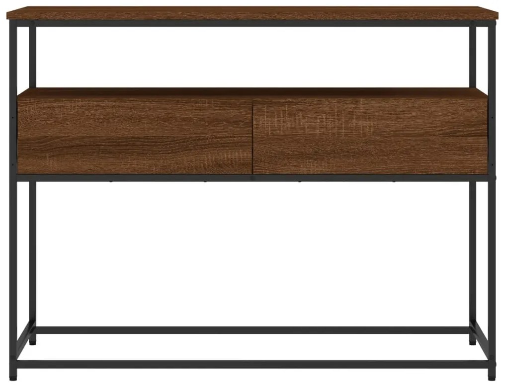 Mesa consola 100x40x75 cm derivados madeira carvalho castanho