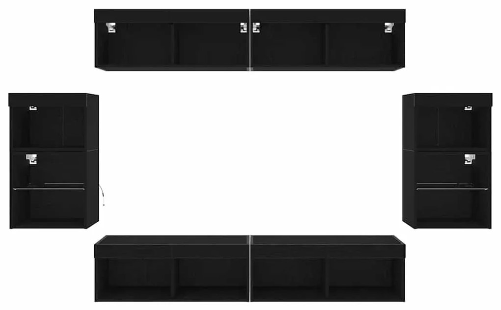 Prateleira Flutuante vidaXL 2 pcs Carvalho Preto 40x28,5x40 cm Madeira
