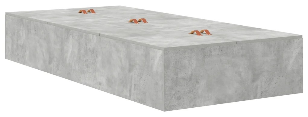 Cama de Armazenamento Cinza Concreto 90x200 cm