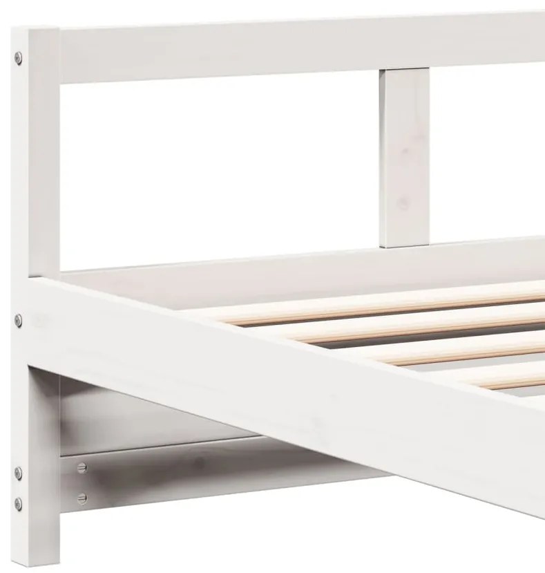 Sofá-cama sem colchão 90x200 cm madeira de pinho maciça branco