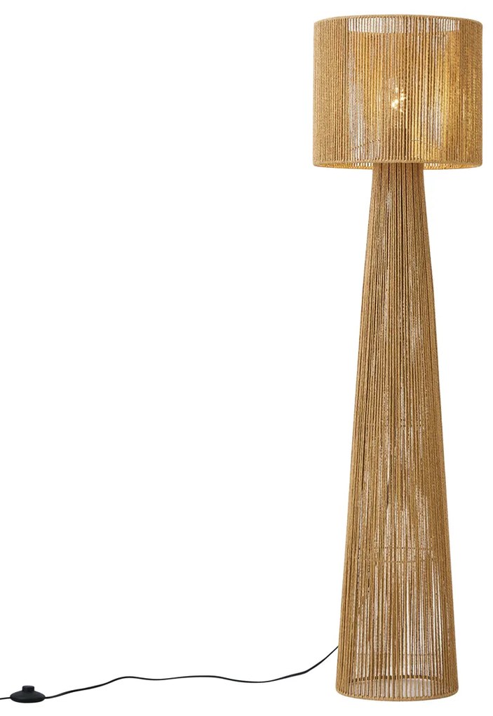 Candeeiro de pé Japandi natural com abajur - Dart