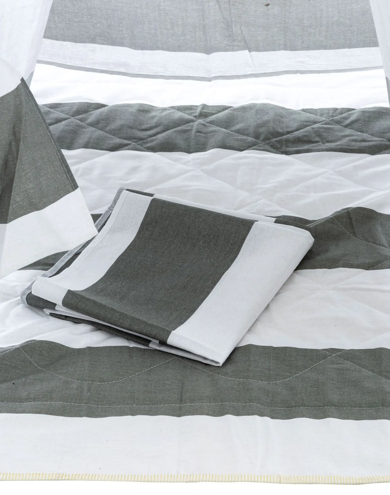 Tenda de brincar Esna às riscas 155 x 120 x 120 cm Cinzento