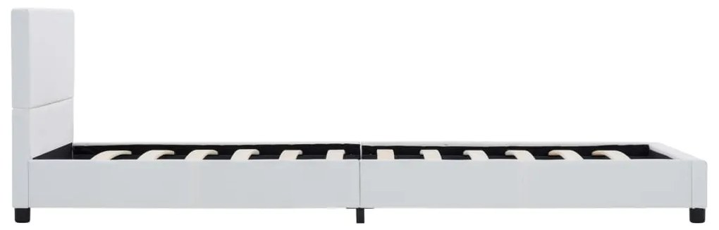 Estrutura de cama 90x200 cm couro artificial branco