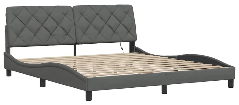 Estrutura de cama com LED sem colchão 180x200 cm tecido
