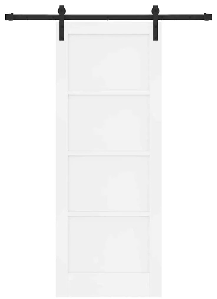 Porta Deslizante com Conjunto de Acessórios Branca 78x202 cm Madeira M