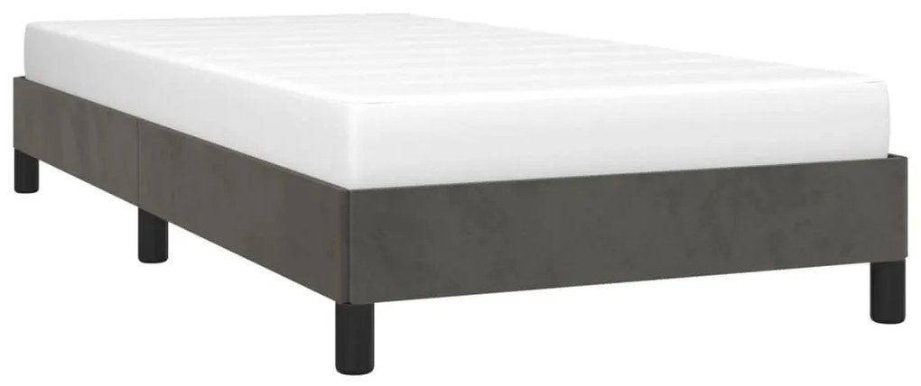 Estrutura de cama 90x190 cm veludo cinzento-escuro