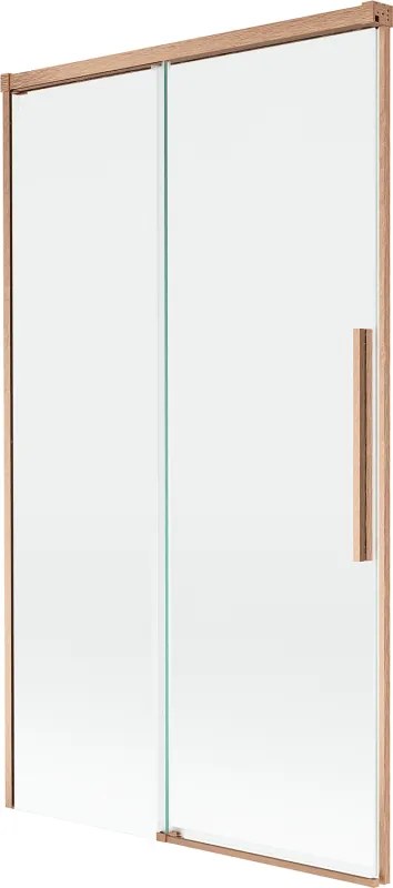Mexen Rox parede de banho deslizante de 2 painéis 100 x 150 cm, transparente, cobre escovado - 8C9-100-001-65-00