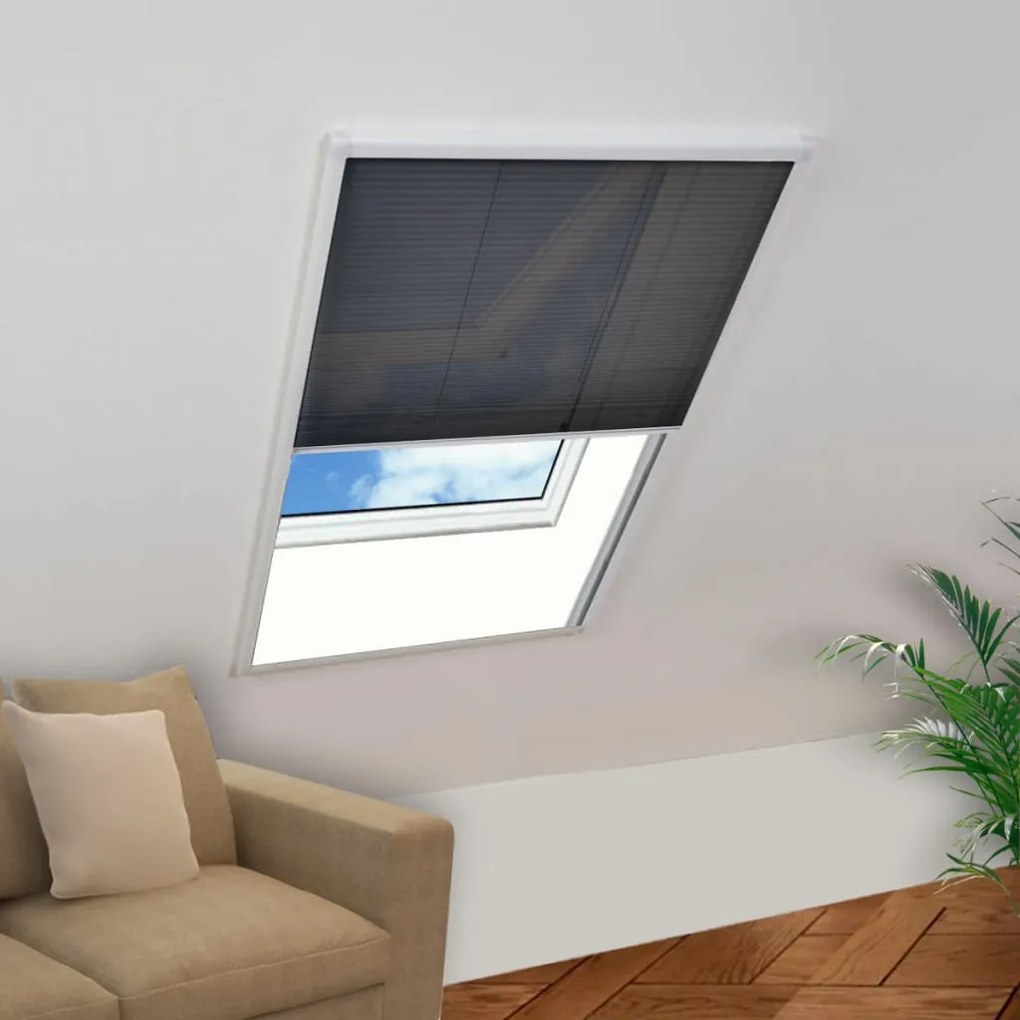 vidaXL Tela anti-insetos plissada para janela alumínio 60x80cm