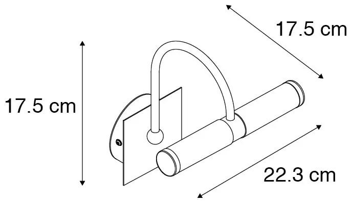 Candeeiro de parede clássico cromado IP44 - Banho 2 arco Design,Moderno