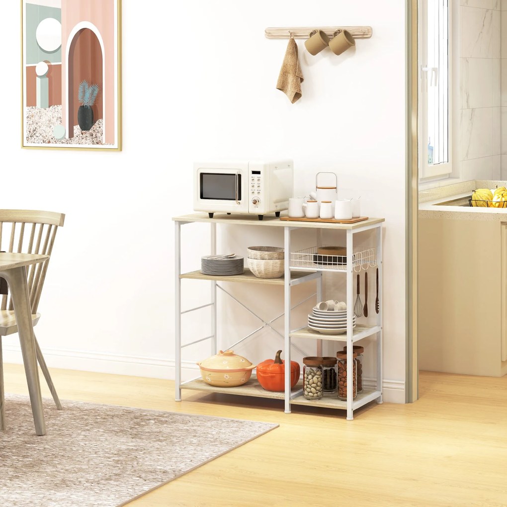 Estante com Prateleiras – Modelo Lucca – 90x40x84 – Madeira – 6 Níveis