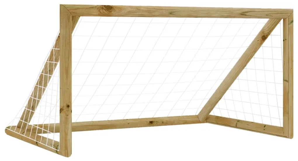 3059950 vidaXL Baliza de futebol com rede 120x80x60 cm pinho impregnado