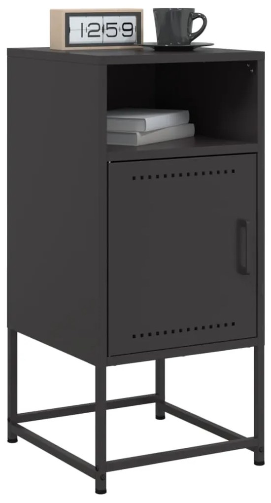 Mesa de cabeceira 36x39x78 cm aço preto