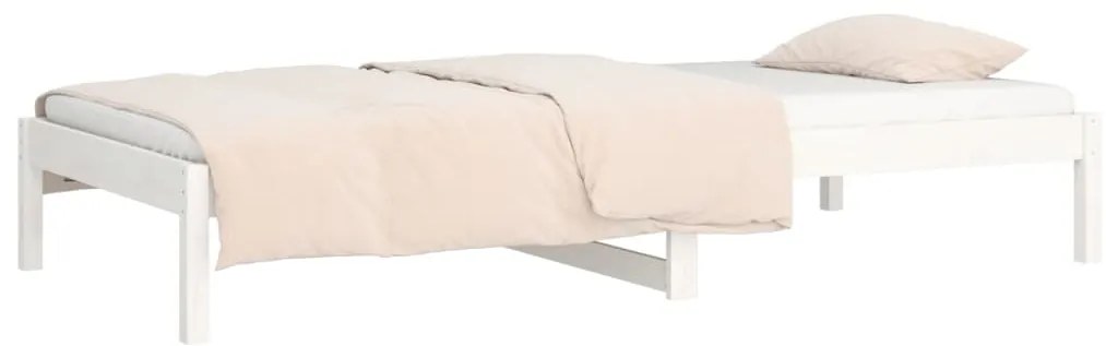 Sofá-cama sem colchão 90x200 cm madeira de pinho maciça branco