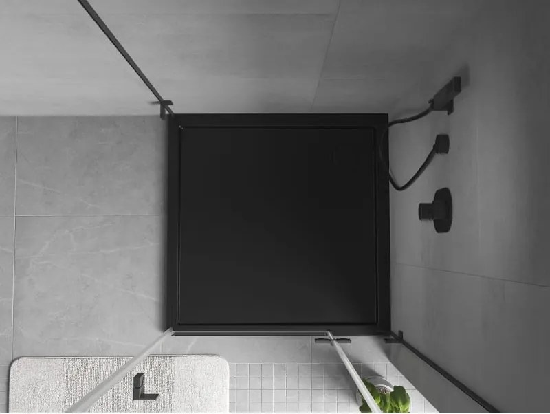 Mexen Flow base de duche quadrada slim 85 x 85 cm, preto mate - 46S708585