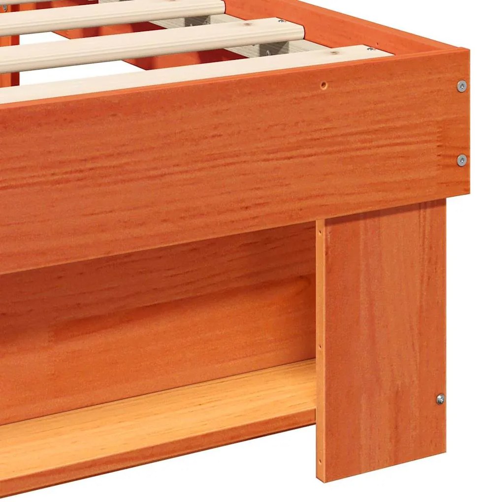 Estrutura da Cama com cabeceira Castanho-mel 90 x 190 cm