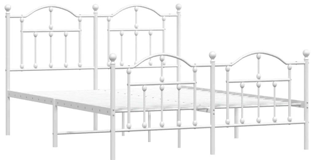 Estrutura de cama com cabeceira e pés 150x200 cm metal branco