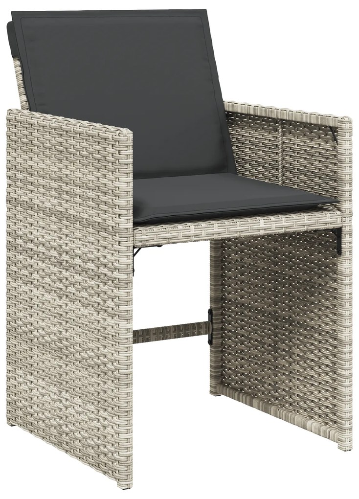 Conjunto de Jantar de Jardim vidaXL 9 Peças com Almofadas Cinza Claro