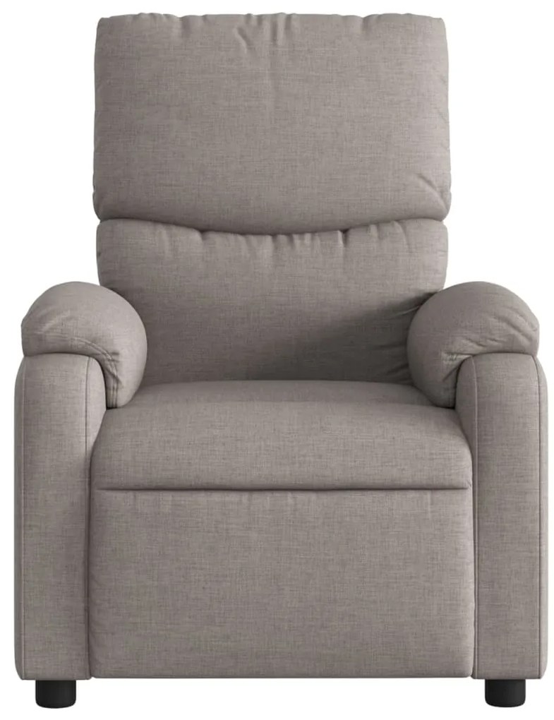 Poltrona de massagens reclinável tecido cinzento-acastanhado