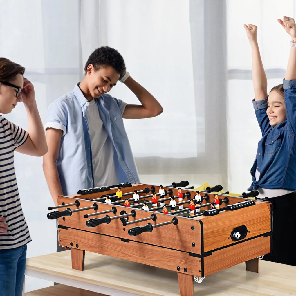 Mesa de jogos crianças 4 em 1 com mesa de futebol, hóquei, bilhar e Ping Pong 82 x 43 x 30,5 cm