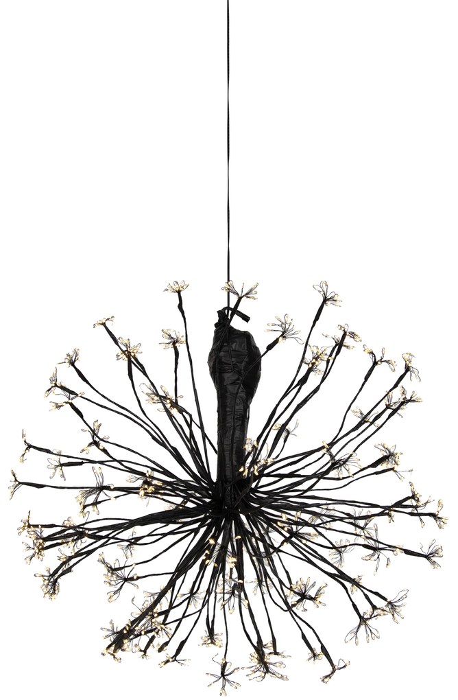 Luminária de Natal suspensa esfera preta 60cm Incl. LED com temporizador IP44 - Nobu