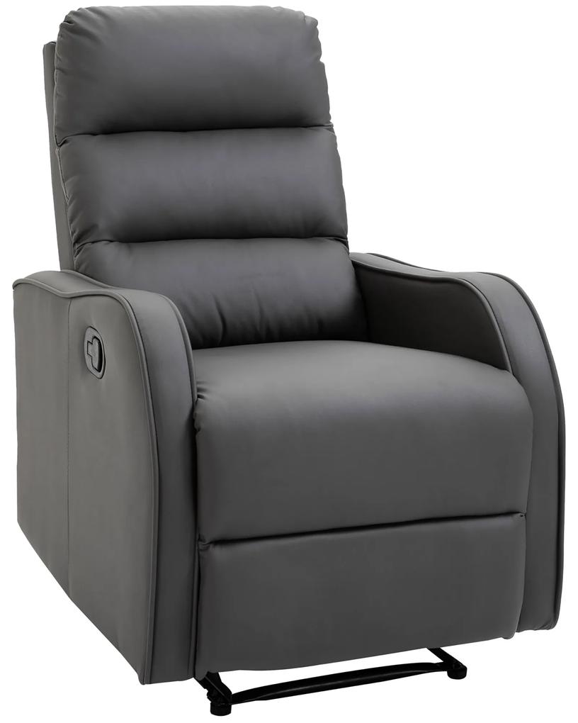 HOMCOM Poltrona Relax com cadeira reclinável manual de até 160 ° com esponja retrátil de densidade de apoio | Aosom Portugal