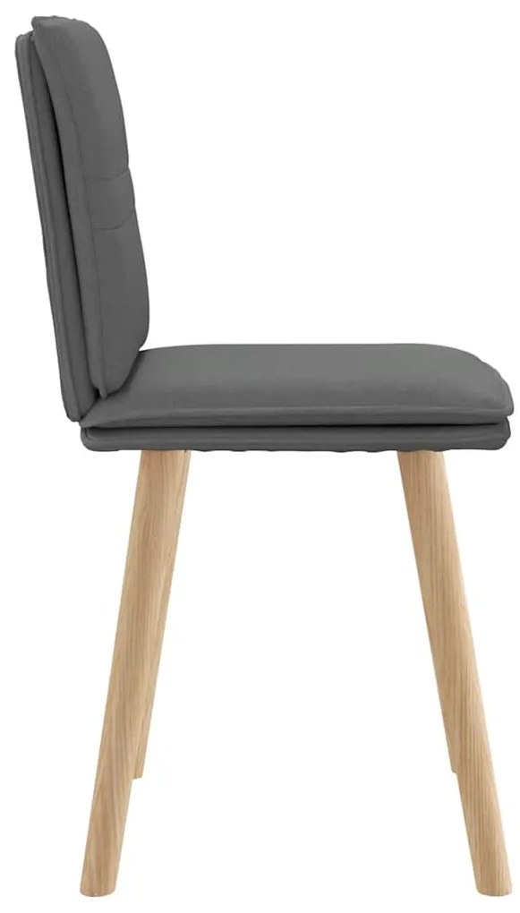 Cadeiras de jantar 2 pcs tecido cinzento-escuro