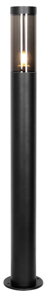 Candeeiro de poste exterior moderno preto 110 cm IP44 - Rox