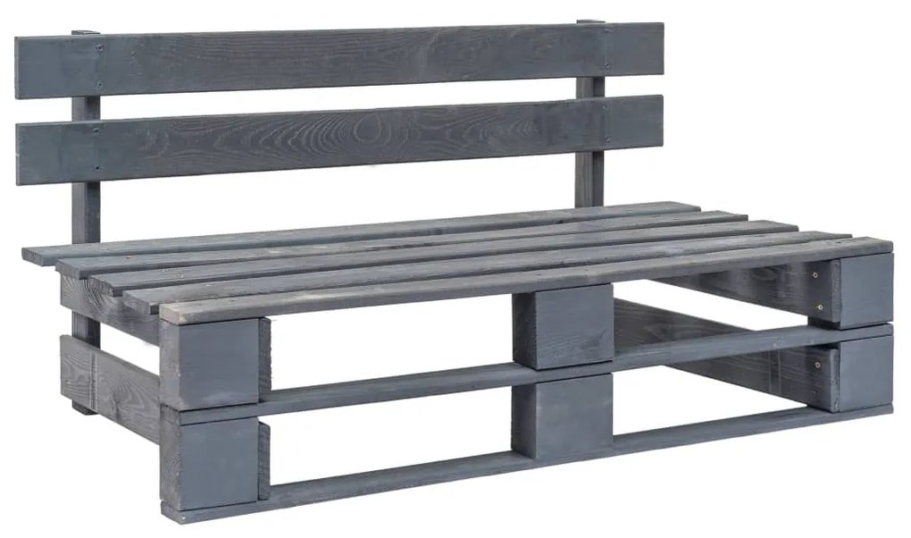 vidaXL Banco de paletes para jardim madeira cinzento