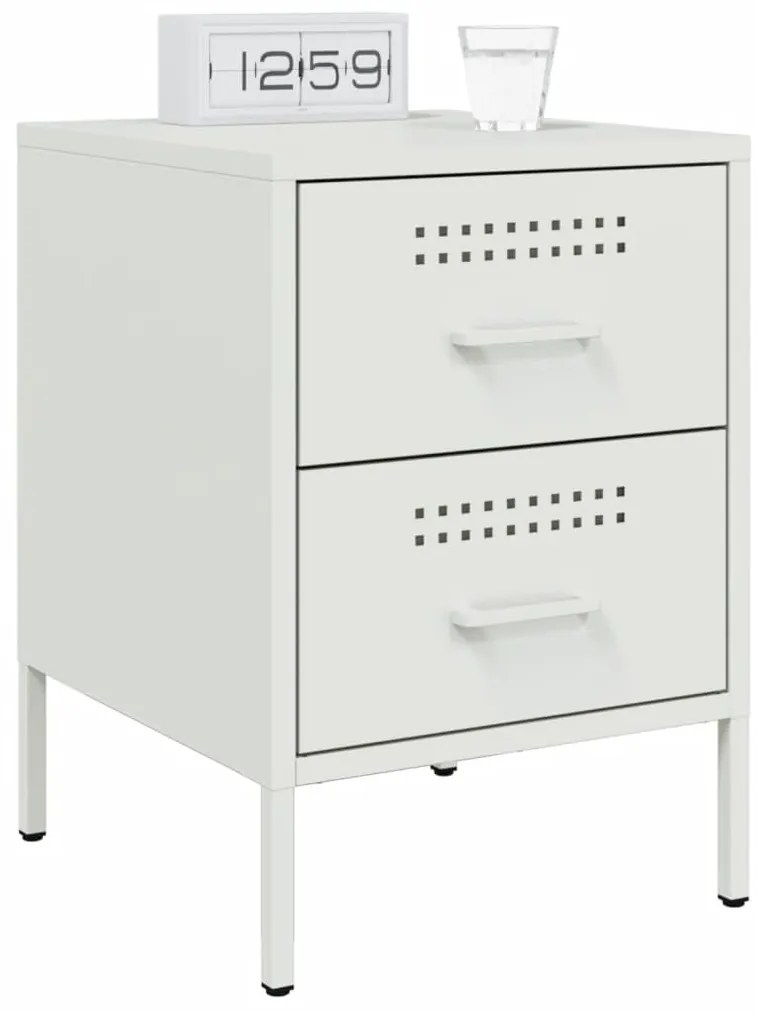 Mesa de cabeceira 36x39x50,5 cm aço branco