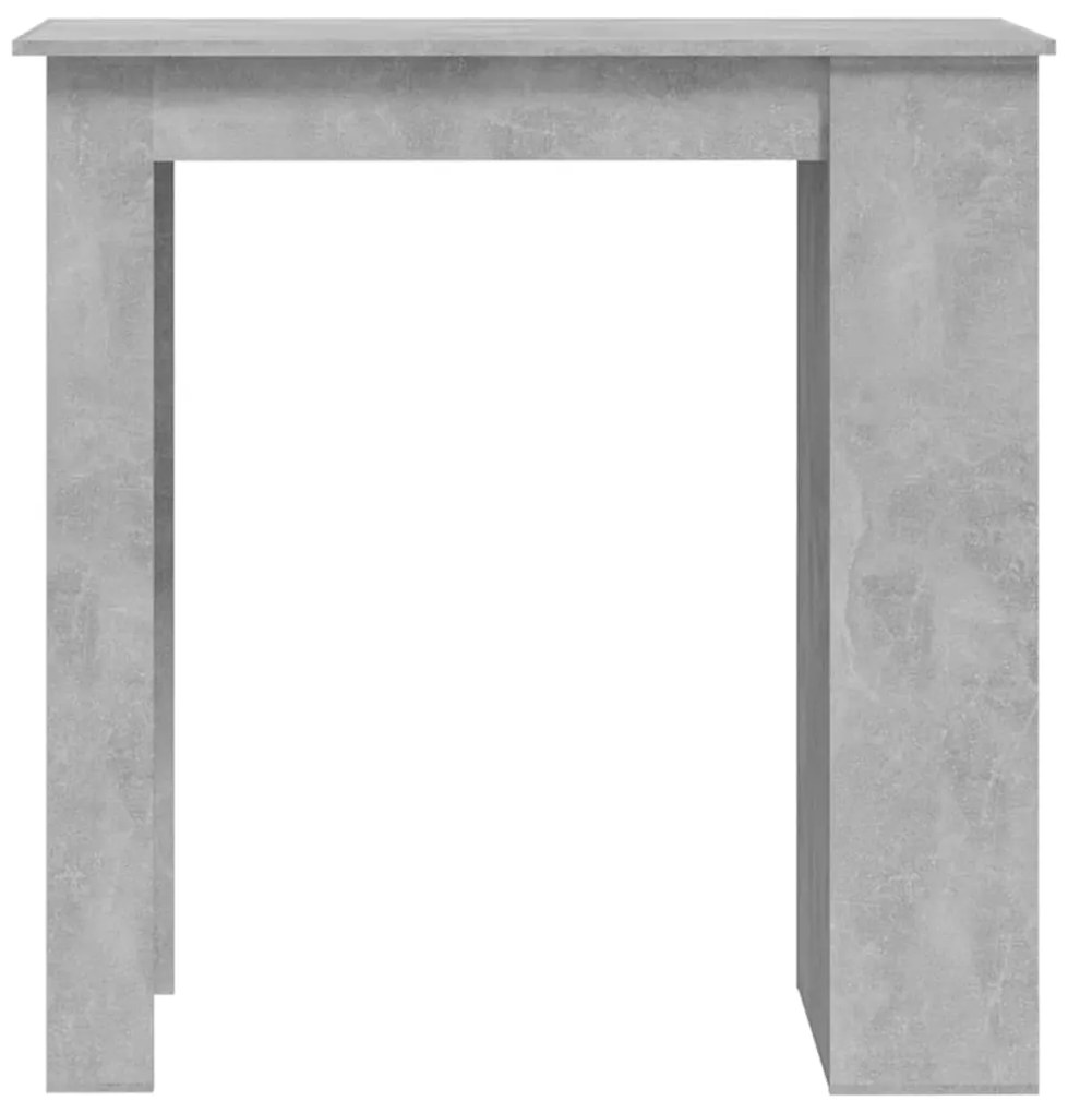 Mesa de bar com prateleira 102x50x103,5 cm cinza cimento