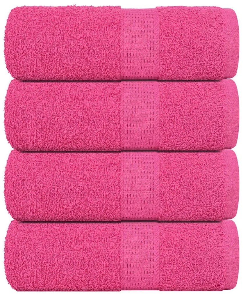 vidaXL Toalhas de bidé FROGN 4 pcs 30x50 cm 360 g/m² rosa