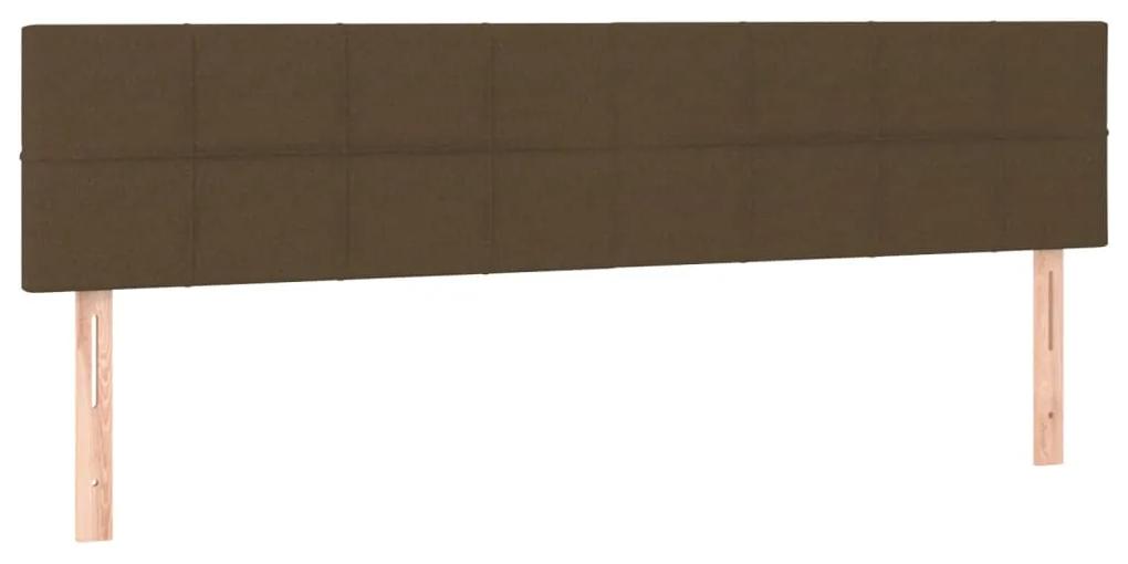 Cama com molas/colchão 200x200 cm tecido castanho-escuro