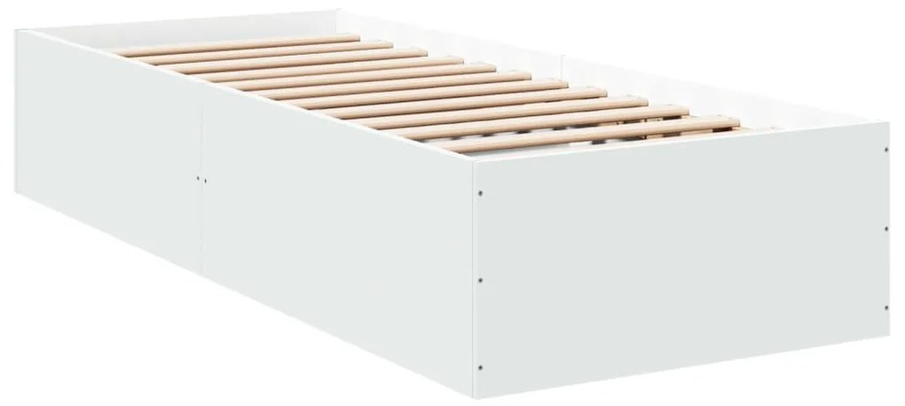 Estrutura de cama 75x190 cm derivados de madeira branco