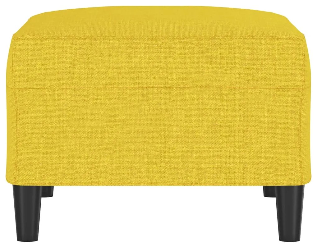 Apoio de pés 70x55x41 cm tecido amarelo-claro