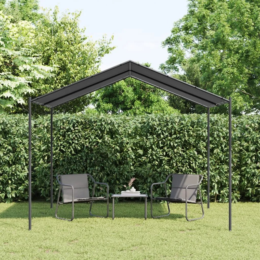 vidaXL Tenda com toldo 3x3 m aço e tecido antracite
