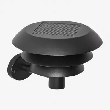 Candeeiro De Parede Led Solar Para Exterior Em Aço Inoxidável Lirano Preto - Sklum