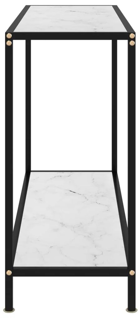Mesa consola 100x35x75 cm vidro temperado branco
