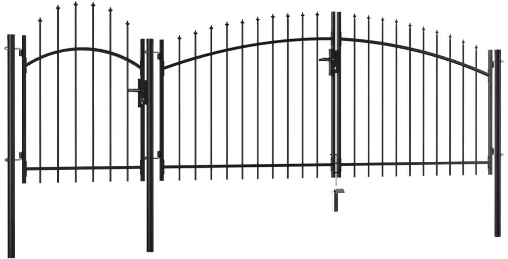 Portão de jardim 1,75x4 m aço preto