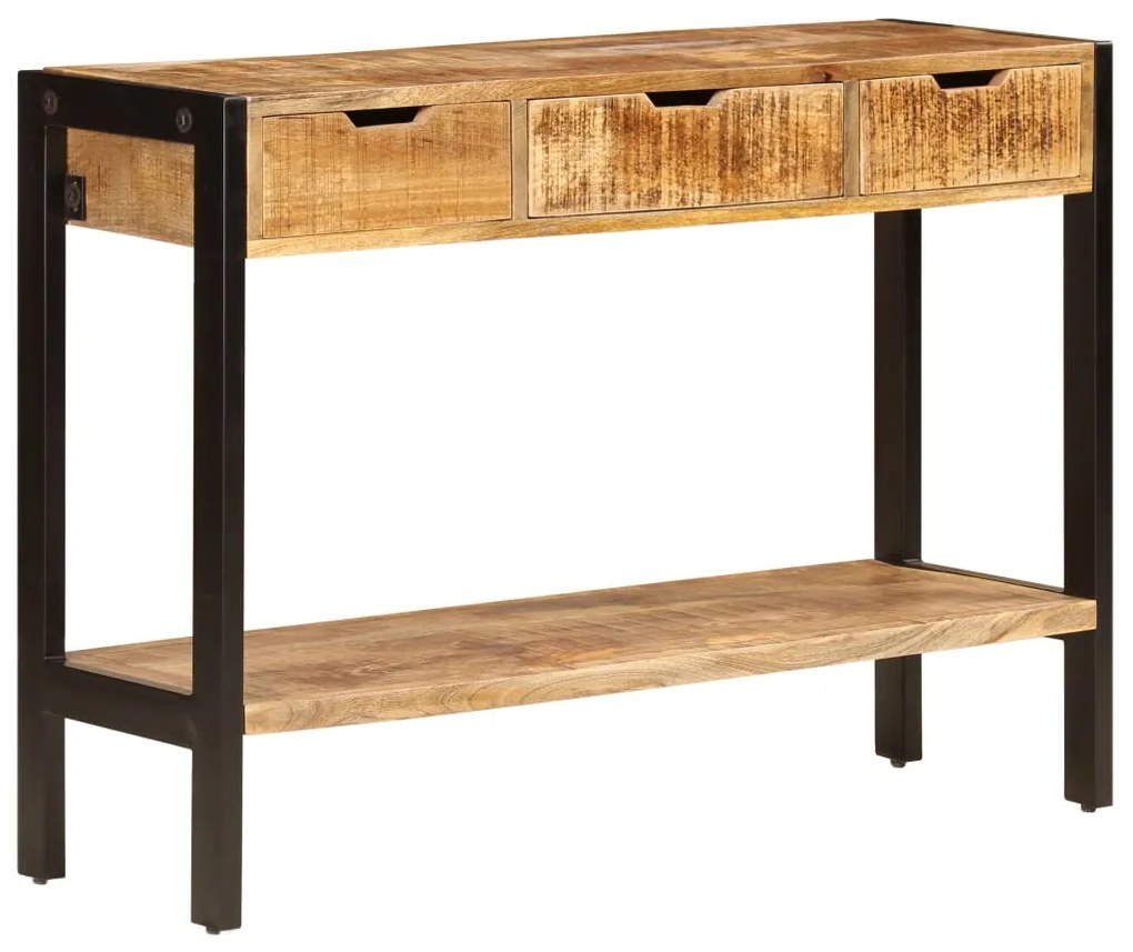 Aparador com 3 gavetas 110x35x75 cm madeira de mangueira maciça